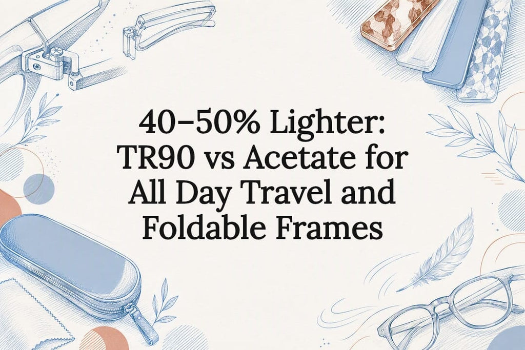 40–50% Lighter: TR90 vs Acetate for All Day Travel and Foldable Frames